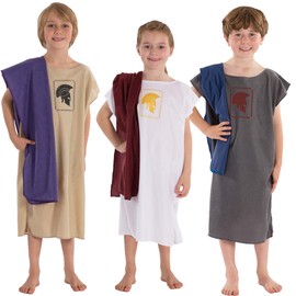 Charlie Crow Greek or Roman Costume for children | 3 colours avaliable | Grey | 9-12 Years.