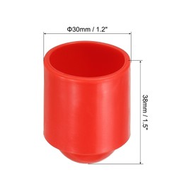 PATIKIL Pool Cue Protective Cover, 5Pcs Rubber Pool Cues End Protectors Billiard Cue Bottom Cover Snooker Rod Protection Pad for Billiards, Red