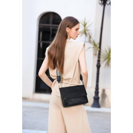 Gladdon Women's Shoulder Bag, Shoulder Bag with Zip, Crossbody Bag, Leather Handbag, Small, Daypack, Z-black, S, 风格