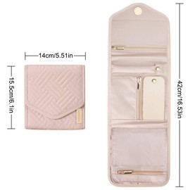 SXCCNW Jewellery Roll Organiser Bag, Travel Jewellery Storage, Jewellery Organiser Bag, Foldable Travel Jewellery Organiser for Rings, Earrings, Necklaces, Watches, Bracelets