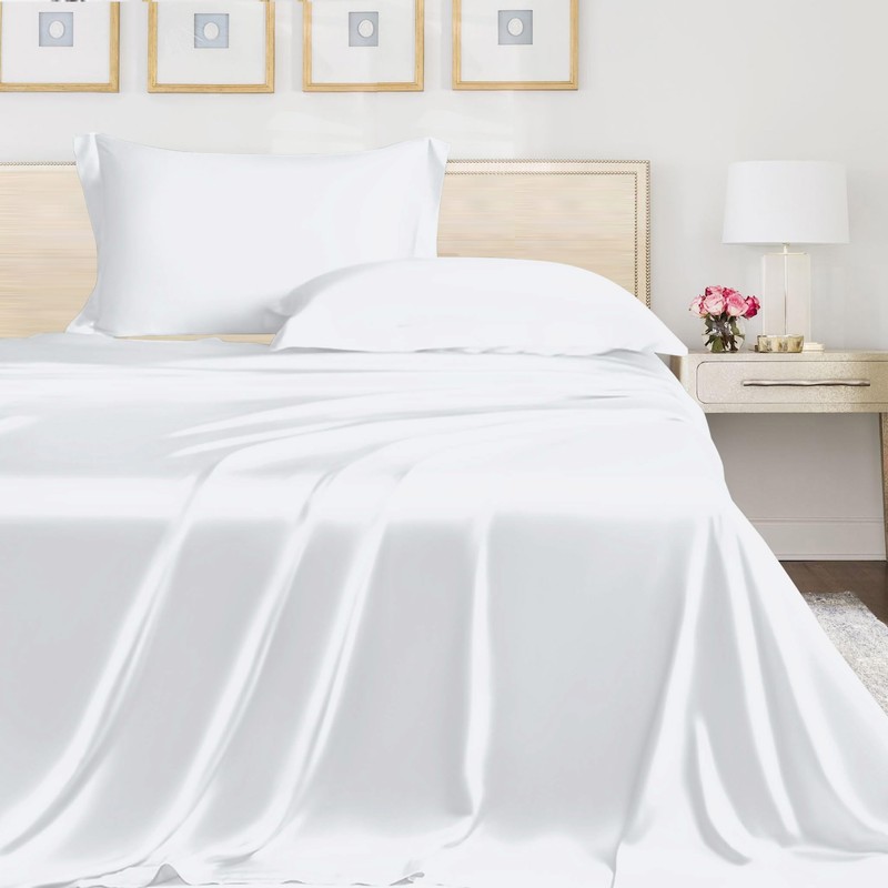 LINENWALAS 100% Eucalyptus Silk Pillow Cases Pack of 2 Pieces