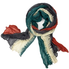Gloop Women's Scarf Light Long Scarf with Colour Gradient Various Colours, Orange-cream-dark red
