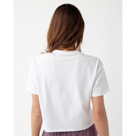 Cozy Earth - Women's All Day Cropped Tee - 100% Cotton T-Shirt - Relaxed Fit - Soft & Breathable - White Medium