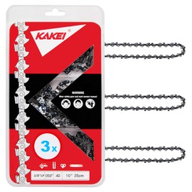 KAKEI 1-Pack S40 Chainsaw Chain for 10 Inch Bar - .050" Gauge, 3/8" LP pitch, 40 Drive Links Fits Poulan, Echo, Remington, McCulloch, Husqvarna and More