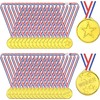 Gold Award Medals with Neck Ribbons, 30Pcs Gold Plastic Winner