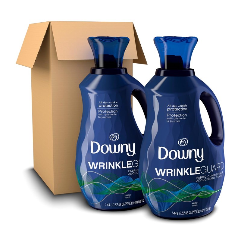 Downy WrinkleGuard Liquid Fabric Softener and Conditioner, Fresh, 48 fl