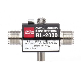YiNiTone BL-2000 UHF Coaxial Lightning Surge Arrester, 0-2500MHz 50 Ohms Lightning Surge Protector Male to Female to Female UHF Connector (PL259 Female to Female)