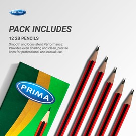 Prima Graphite Pencils HB Degree, Pack of 12 - Usual Choice for Students, Office & School Stationary, Ideal for Parents & Workers Seeking Reliable Writing Tools