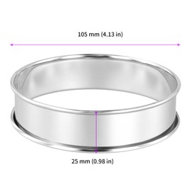 JEUIHAU 10PCS 10 cm / 4 Inches Crumpet Rings, 304 Stainless Steel Baking Rings, Double Rolled Tart English Muffin Rings for Pancake, Cookie Making