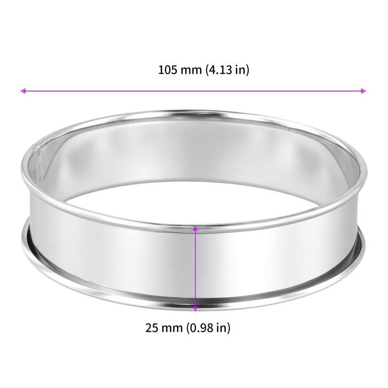 JEUIHAU 10PCS 10 cm / 4 Inches Crumpet Rings, 304