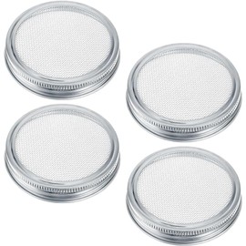 Juego de 4 Vasos de germinación, Tapa de germinación de 86 mm, Acero Inoxidable 304, colador de Semillas, Pantalla para tarros de conservas, Dispositivos germinados