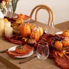 DeZerlor Terracotta Velvet Table Runner 3 Pack Fall Thanksgiving Burnt