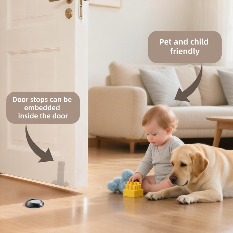 PANALI Magnetic Door Stopper,New Update Hidden Retractable Powerful Magnetic Door