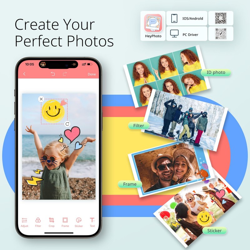 YOTON Photo Printer, Picture Printer with 54 Sheets (4"x6") &