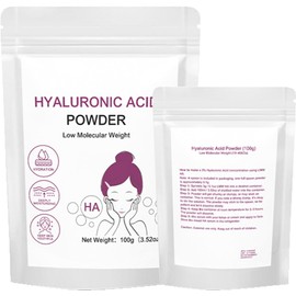 Hyaluronic Acid Powder,100g/3.52oz Hyaluronic Acid Powder for Skincare, DIY Facial Serum, Water Soluble Hydrating Ingredient for Skin Moisture
