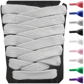 UamGlsob 15MM Cotton Fat Shoe Laces for Sneakers, 5/8" Wide Flat Thick Chunky Jumbo Athletic Shoelaces Replacement Strings (Grey, 36"/90cm)
