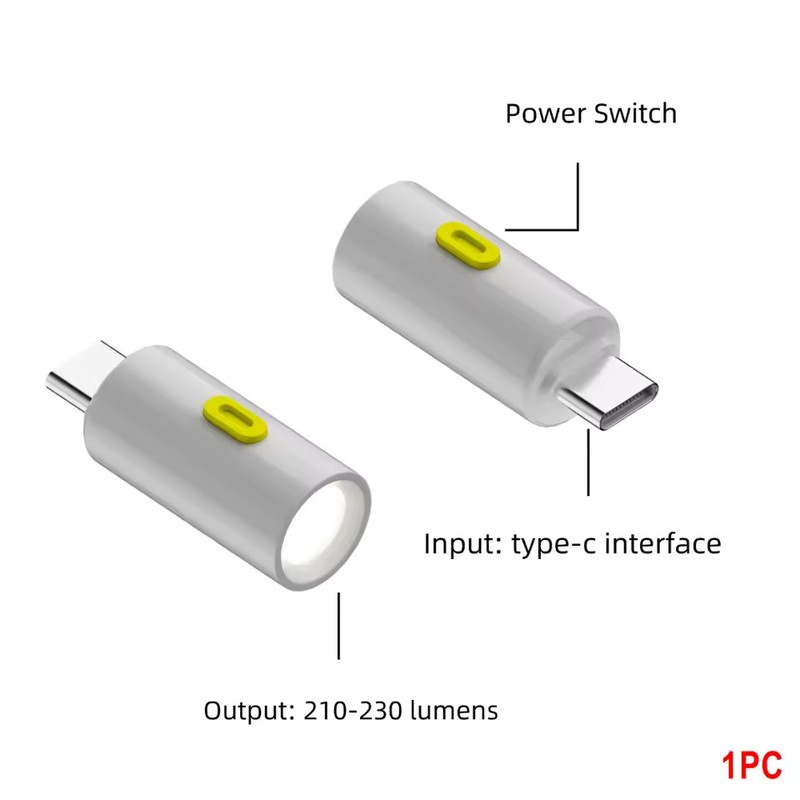 7-Pack USB-C Mini LED Flashlights, 210–230 Lumens Plug-In Emergency Lights