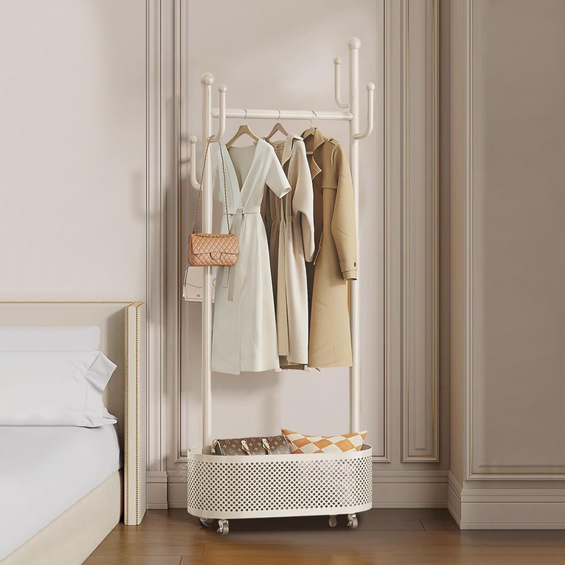 Ergocar Coat Stand. A jacket hat rack with a basket,