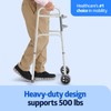 Medline Heavy-Duty Bariatric Folding Walker with 5” Wheels and Durable