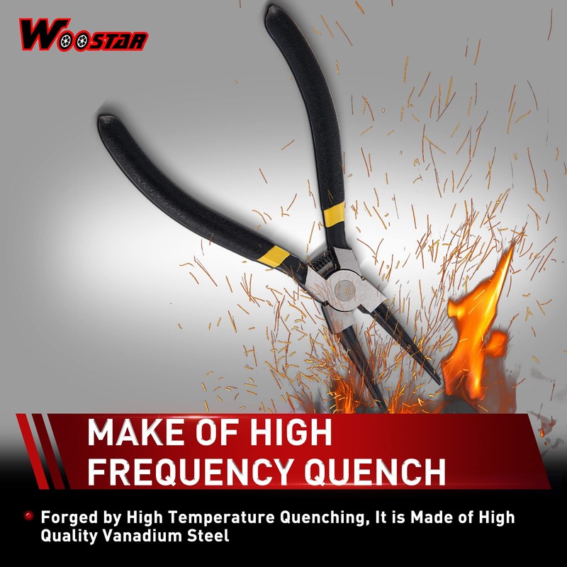 WOOSTAR Tip Grips Internal Tool Straight-nose Snap Retaining Ring Pliers