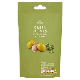Morrisons Pitted Green Olives with Garlic & Thyme 70 g x 8
