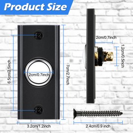 Dreyoo Lighted Metal Doorbell Push Button, Vintage Doorbell Push LED Buttons Replacement Most Chimes, Wall Mounted Door Bell Buttons Use in Home, Garage Door Opener Switch Property in Copyright(Black)