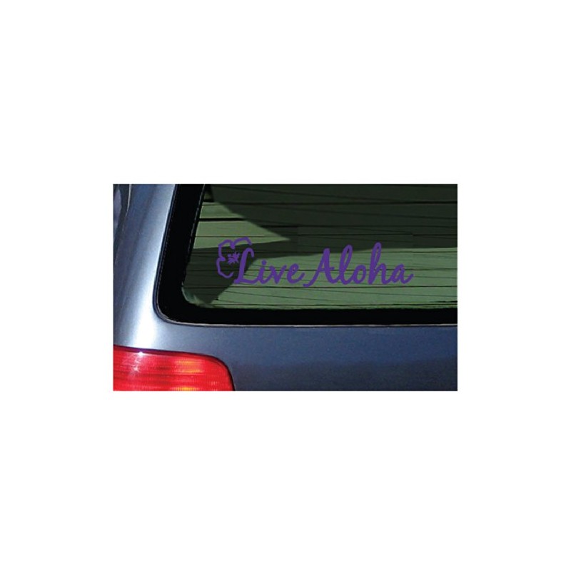 Live Aloha Flower Hawaiian Sticker Decal Purple