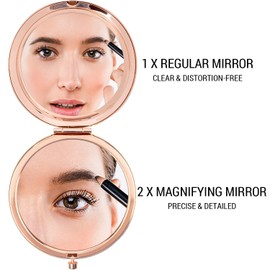 LRUIOMVE Romantic Valentines Gifts for Girlfriend, Inspirational Travel Makeup Mirror, Compact Pocket Cosmetic Mirror Girlfriend Woman Birthday Valentines Day Romantic Presents for Wedding