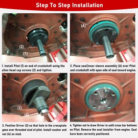 JT30040B Crankshaft Rear Main Seal Installer Tool For John Deere 4045 152 164 180 202 219 239 329 359 414 Engine Rear Crankshaft Seal Installer, Replace JT30040, ST-218, KCD10002A