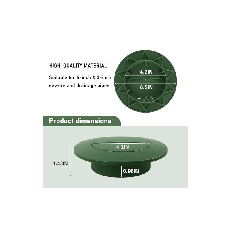 eaacaa Outdoor Pop-Up Drain Emitter Cap,Dual Cover Design Fits 3-Inch