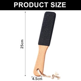 Professional Pumice Stone for Cleaning - Exfoliating Foot Scrubber with Wooden Handle - Removes Hard Skin, Calluses, Dead Skin, Corns & Cracked Heels - Foot Files for Hard Skin Pedicure Rasp (Black)