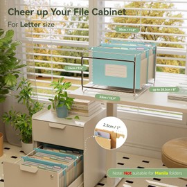 EcoStash Wheat Straw Expanding Hanging File Folders,1.2" Accordion Pockets File Organizer, Large Capacity,Letter Size for Filing Cabinet,100% BPA Free, Return to Nature, Healthy Living-Sky Blue