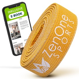 ZenOne Sports ZenBands Power Fabric, Single Fitness Band Made of Fabric, Resistance Band in Various Strengths, non-slip resistance band for full body workout, pull-up band, incl. workout guide., orange
