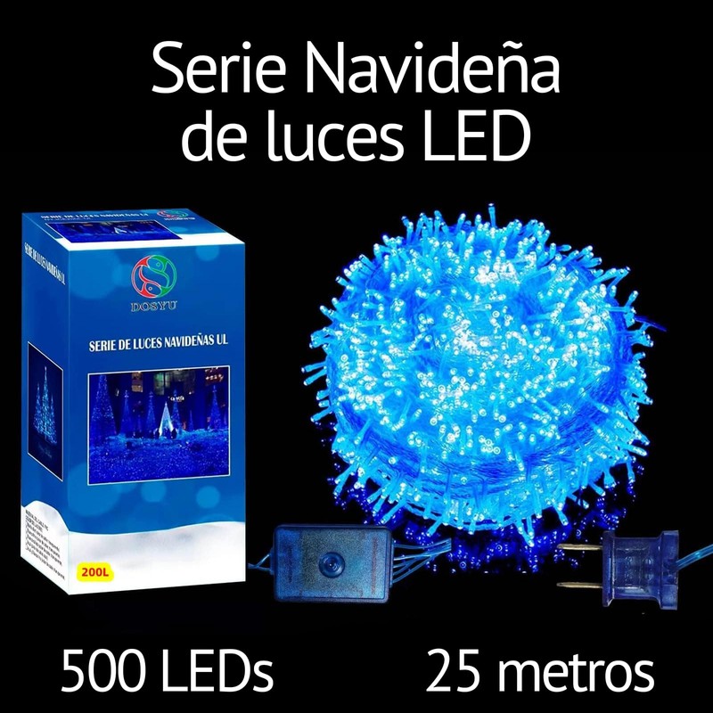 DOSYU Series de Luces Navideñas 25M, 500 Luces LED con