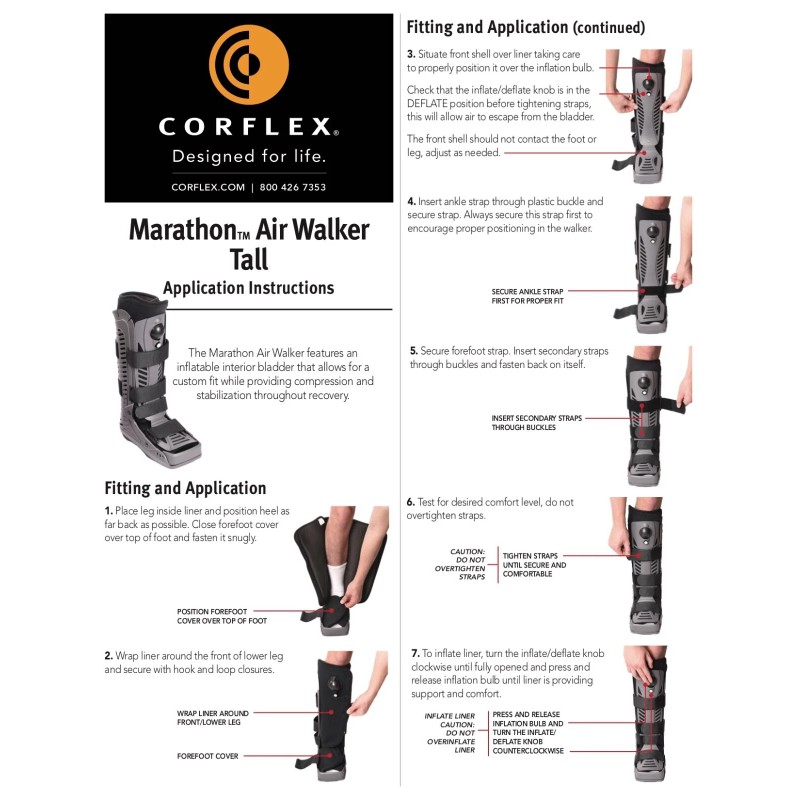 Corflex Tall Marathon Air Walker Boot - Size Large 79-2013-000