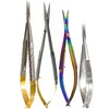 Set of 4 Castroviejo Scissors Straight Sharp Tips Sizes 3.5" + 5" + 6" | Silver + Rainbow + Gold | Premium Castroviejo Micro Scissors | German Stainless Steel