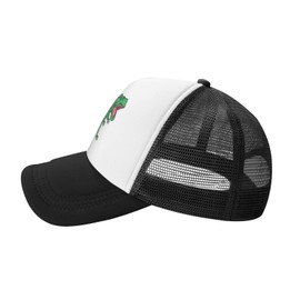 Wisedeal Boys' Fierce T Rex Dinosaur Mesh Trucker Hat Adjustable Snapback Baseball Cap for Boy Girl Toddler Black