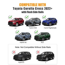 KINGGERI 260Lbs Lockable Roof Rack Cross Bars Compatible with Toyota Corolla Cross 2022 2023 2024 2025 2026 (with Flush Side Rails), Heavy Duty All Aluminum Rail Crossbar Anti-Theft Metal Matte Coated