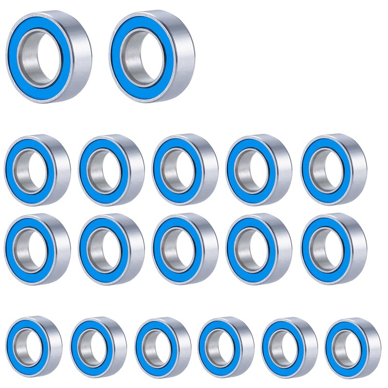 DROJACV 18PCS Wheel Hub Axle Blue Rubber Sealed Ball Bearing