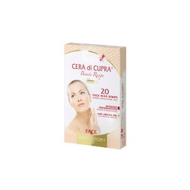 Cera di Cupra, Enthaarungsstreifen für Gesicht und empfindliche Bereiche, 20 Streifen + 2 Tücher nach der Enthaarung, entfernen effektiv überschüssige Haare, Dermatologisch Getestet