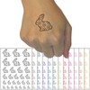 Bunny Side Profile Pattern Flowers Easter Temporary Tattoo Water Resistant