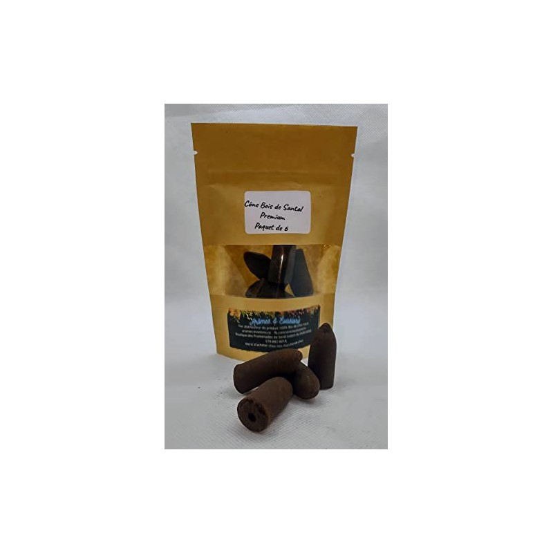 Sandalwood Backflow Incense Cones - 9cm x 7cm (Pack of
