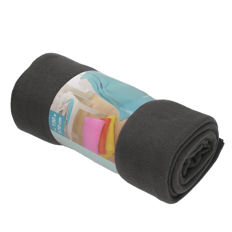 Luxury Fleece Blanket Colour: anthracite, Size: 130 x 170 cm,