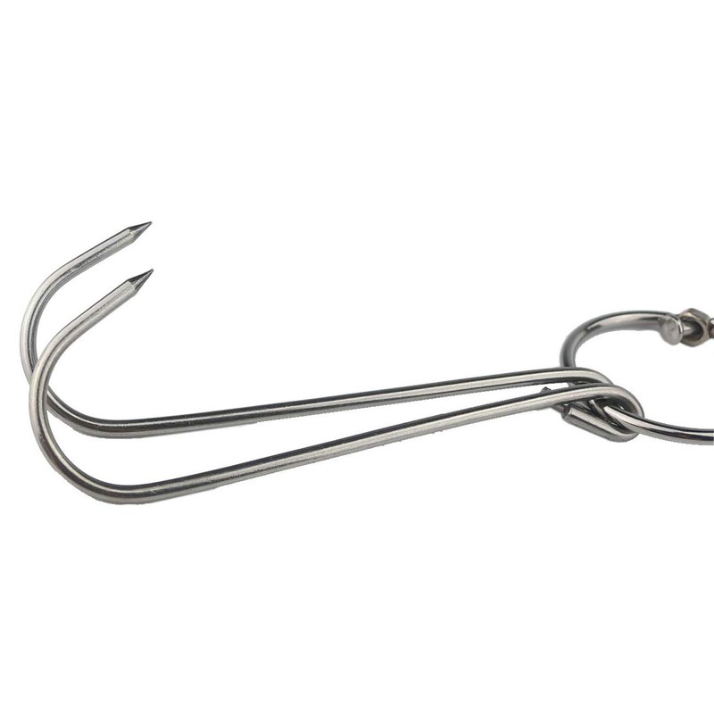 TIHOOD 3 PCS 9.4" Stainless Steel Double Meat Hooks Roast