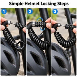 Mini Combination Cable Lock for Bike Helmets – Portable Steel Wire Lock for Cycling, Mountain Bikes and Everyday Use