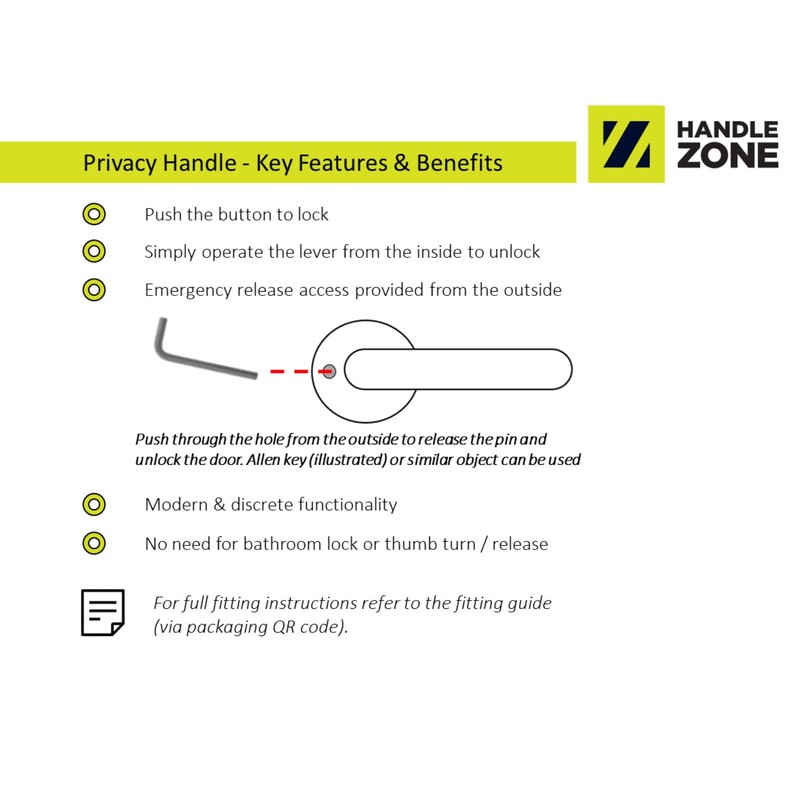 HANDLEZONE® Zena Privacy Lever On Round Rose Door Handles, with