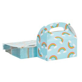 BLUE PANDA 24 Pack Rainbow Gable Boxes - Treat Boxes (6.2 x 3.5 x 3.6 in)
