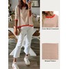 Famulily Crew Neck Striped Pullover for Women Colour Block Long