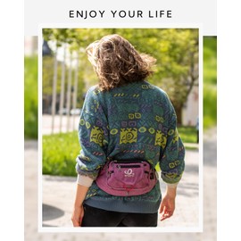 WATERFLY Bum Bag for Men and Women Sports Belt Bag Waterproof Waist Bag with 5 Compartments – Ideal for Outdoor Cycling Travel Hiking