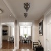 RAYMALUX Mini Chandelier 3 Lights Black Crystal Chandelier Lighting,Elegant Modern